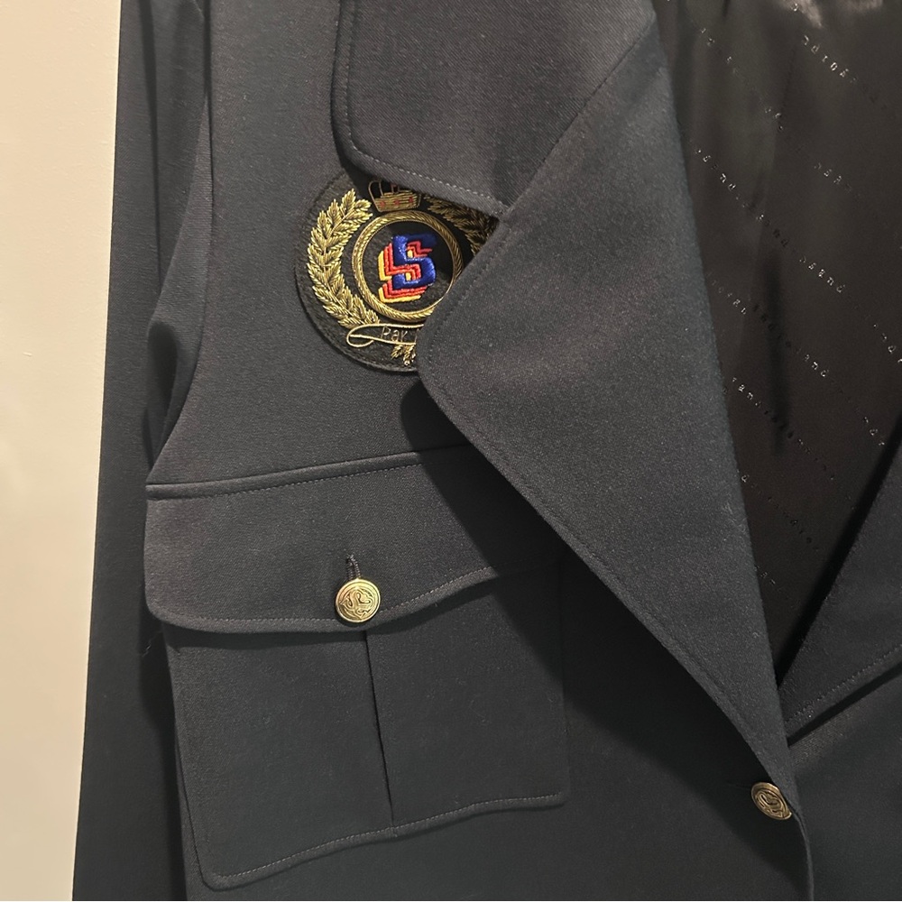 Sandro cropped Military Navy Blazer - Picture 2 of 10